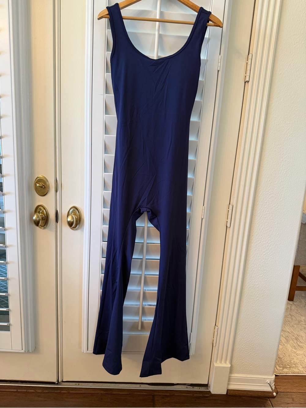 Women's Navy Scoop Neck Jumpsuit